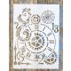  Steampunk fogaskerék óra műanyag sablon   A4 21x30cm stencil