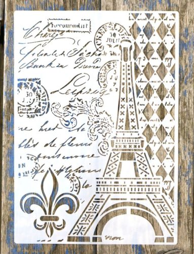 vintage eiffel torony  műanyag sablon   A4 21x30cm stencil