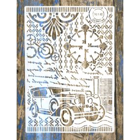 vintage autó  műanyag sablon   A4 21x30cm stencil