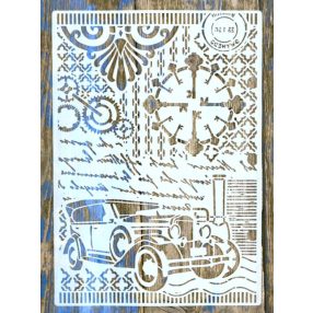 vintage autó  műanyag sablon   A4 21x30cm stencil