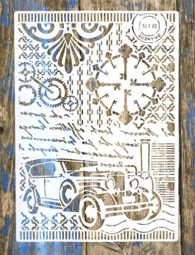 vintage autó  műanyag sablon   A4 21x30cm stencil