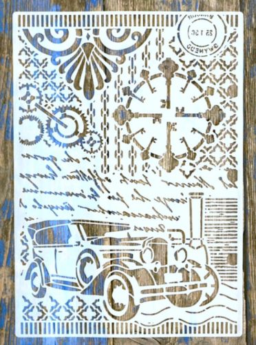 vintage autó  műanyag sablon   A4 21x30cm stencil