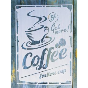  Coffee feliratú  műanyag sablon A4 21x30cm stencil