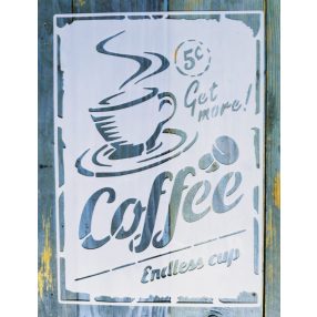  Coffee feliratú  műanyag sablon A4 21x30cm stencil