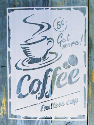  Coffee feliratú  műanyag sablon A4 21x30cm stencil