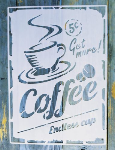  Coffee feliratú  műanyag sablon A4 21x30cm stencil