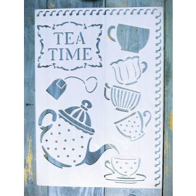 TEA time feliratú  műanyag sablon   A4 21x30cm stencil