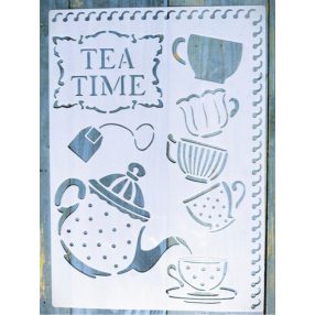 TEA time feliratú  műanyag sablon   A4 21x30cm stencil
