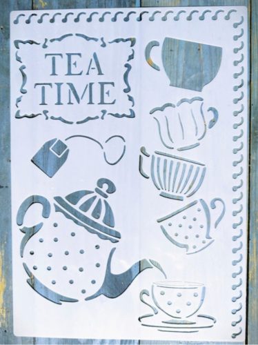 TEA time feliratú  műanyag sablon   A4 21x30cm stencil