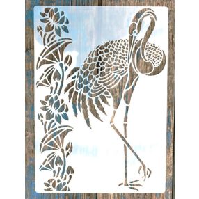   Flamingó mintás műanyag sablon A4 21x30cm  DIY madár stencil