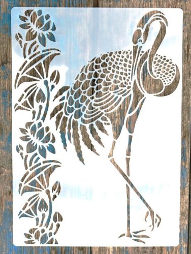 Flamingó mintás műanyag sablon A4 21x30cm  DIY madár stencil