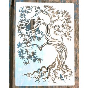 Fa mintás  műanyag festő sablon    21x30cm  DIY stencil