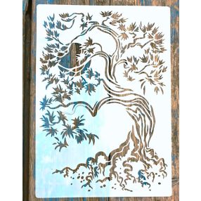 Fa mintás  műanyag festő sablon    21x30cm  DIY stencil