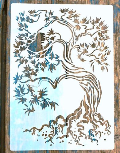 Fa mintás  műanyag festő sablon    21x30cm  DIY stencil