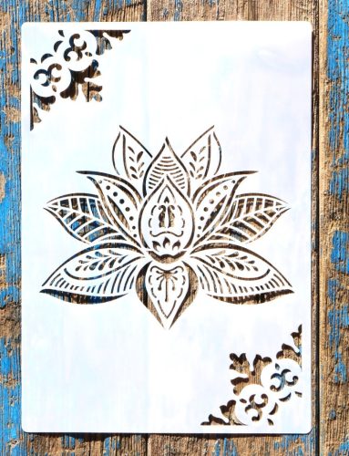 Lótuszvirág  mintás  műanyag sablon A4 21x30cm DIY stencil