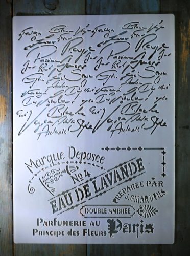 Francia kézírás vintage A4 méretű műanyag sablon 21x30cm  DIY  stencil