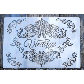    vintage feliratú  A4 méretű műanyag sablon 21x30cm  (250 mikron vastag) festő stencil 