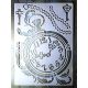 Óra, idő témájú vintage A4 méretű műanyag rétegző  sablon 21x30cm  DIY stencil