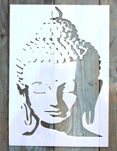 Keleti mintájú Budha fej A4 méretű műanyag rétegző  sablon 21x30cm  DIY stencil