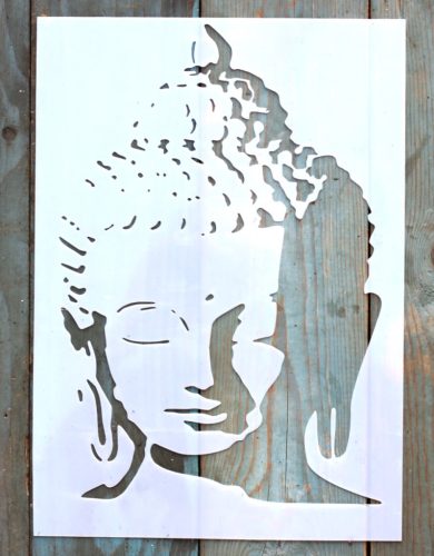 Keleti mintájú Budha fej A4 műanyag rétegző  sablon 21x30cm-es  DIY festő stencil