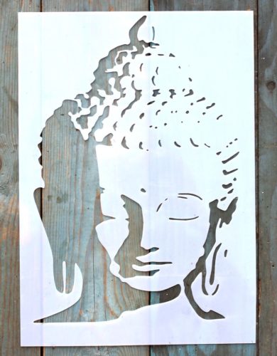 Keleti mintájú Budha fej A4 műanyag rétegző  sablon 21x30cm-es  DIY festő stencil