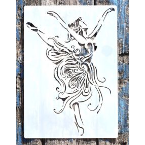   Balerina A4  méretű műanyag rétegző sablon 21x30cm  DIY festő  stencil