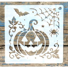    halloween mintás 15x15-ös festő sablon DIY műanyag stencil csempére 