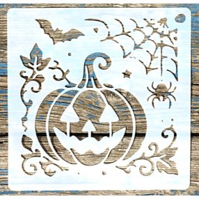    halloween mintás 15x15-ös festő sablon DIY műanyag stencil csempére 