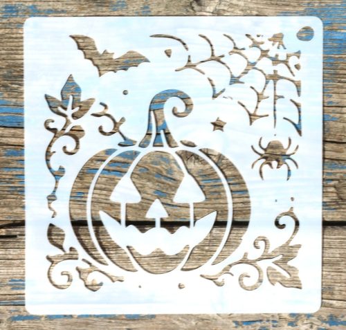  halloween mintás 15x15-ös festő sablon DIY műanyag stencil csempére 