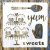 Sweets 15x15-ös festő sablon DIY műanyag stencil csempére, bútorra 