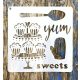 Sweets 15x15-ös rétegző festő sablon DIY műanyag stencil csempére, bútorra 