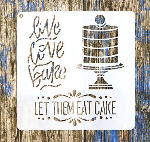 Cake  mintás15x15-cm festő műanyag sablon DIY stencil csempére, bútorra 
