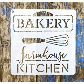  vintage Bakery  Kitchen 15x15-cm rétegző festő sablon DIY  csempe díszítő stencil