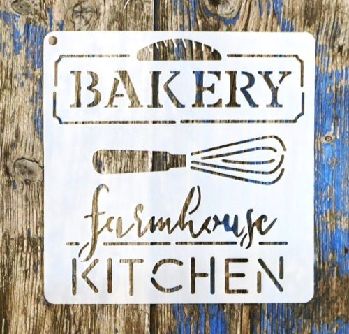 vintage Bakery  Kitchen 15x15-cm festő sablon DIY  csempe díszítő stencil