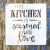 KITCHEN feliratos 15x15-cm vintage konyhai rétegző festő sablon műanyag DIY stencil