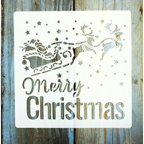   Karácsonyi mintàs 15x15-cm festő sablon műanyag DIY  stencil