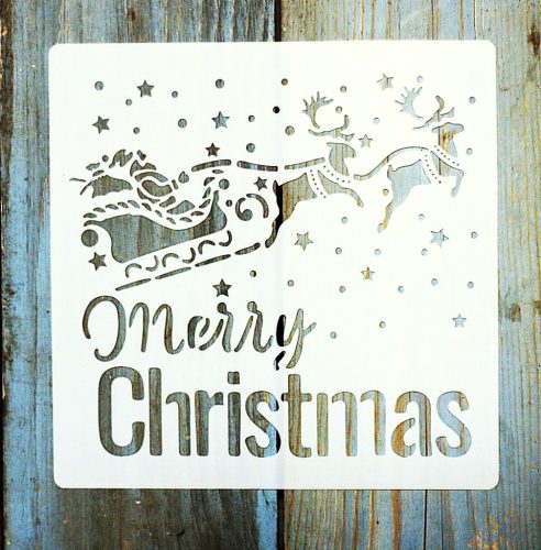 Karácsonyi mintàs 15x15-cm festő sablon műanyag DIY  stencil