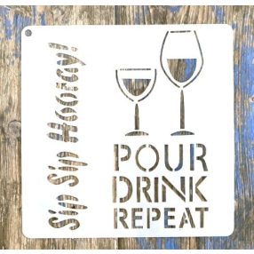 Drink, Bor mintàs 15x15 cm-es rétegző festő sablon