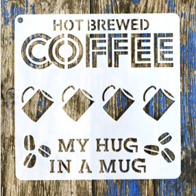 Coffee mintàs 15x15-cm festő sablon stencil csempére 