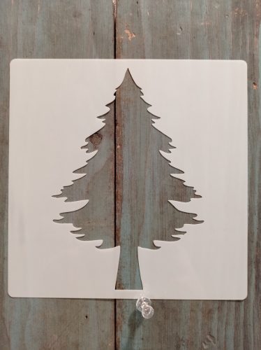 Fenyőfa mintàs 15x15-cm rétegző festő sablon 8