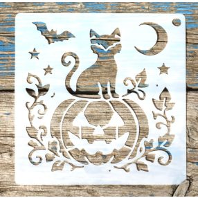 halloween mintàs 15x15 cm-es festő sablon DIY  stencil