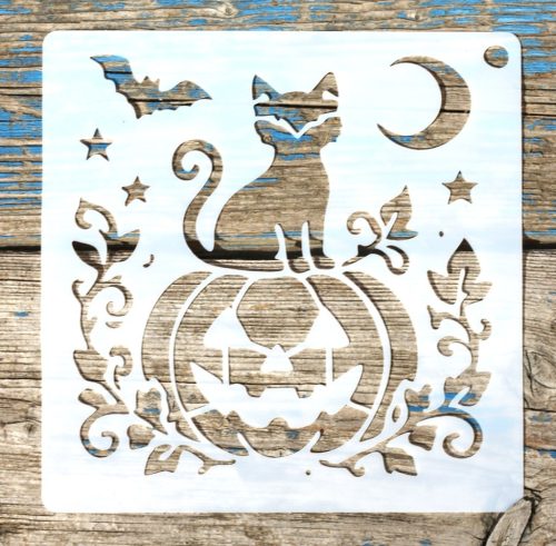 halloween mintàs 15x15 cm-es festő sablon DIY  stencil