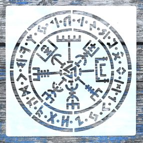   Rúna mintás15x15-cm- es rétegző festő műanyag sablon DIY stencil