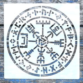   Rúna mintás15x15-cm- es rétegző festő műanyag sablon DIY stencil