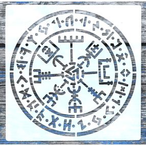 Rúna mintás15x15-cm- es festő műanyag sablon DIY stencil