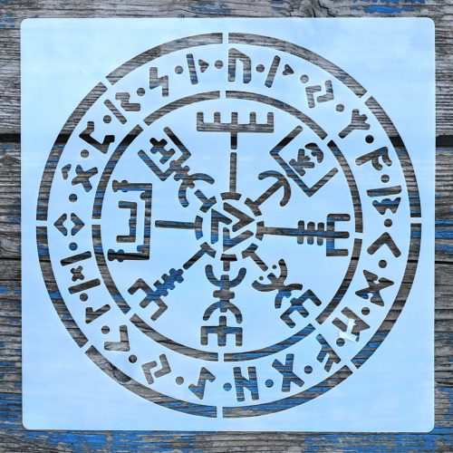 Rúna mintás15x15-cm- es rétegző festő műanyag sablon DIY stencil