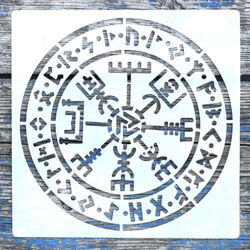Rúna mintás15x15-cm- es rétegző festő műanyag sablon DIY stencil