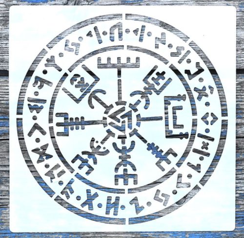 Rúna mintás15x15-cm- es festő műanyag sablon DIY stencil