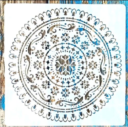 Mandala mintàs 15x15-cm-es festő sablon DIY műanyag stencil csempére, bútorra 