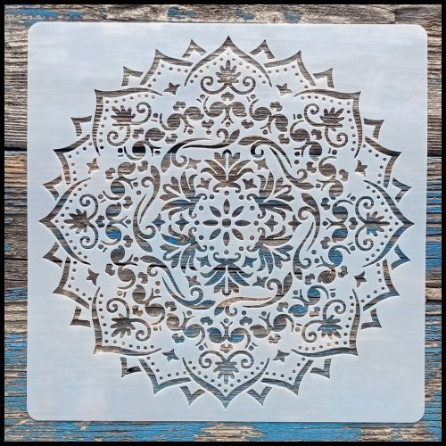 Mandala mintàs 8, 15x15-cm- es rétegző festő sablon 